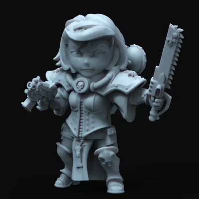 süßesten chibi schlacht nonne 3d modelle download realität wolke 3d print model - Mito3D