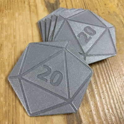 d20 coasters 3d models download creality cloud 3d print model - Mito3D