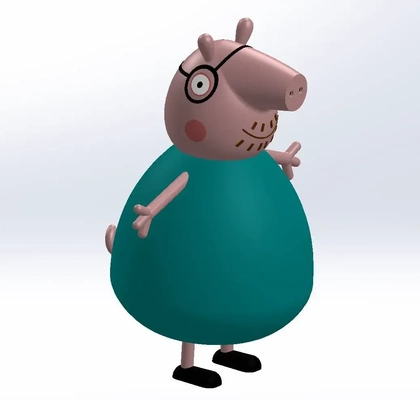 papi cerdo peppa 39 s padre 3d modelos descargar crealidad nube 3d print model - Mito3D