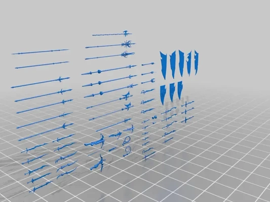 sombre elfe arme atouts 3d modèles télécharger créalité nuage 3d print model - Mito3D