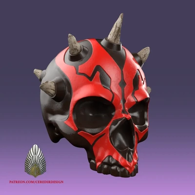 darth maul schädel 3d digital download bambu dateien modelle realität wolke 3d print model - Mito3D