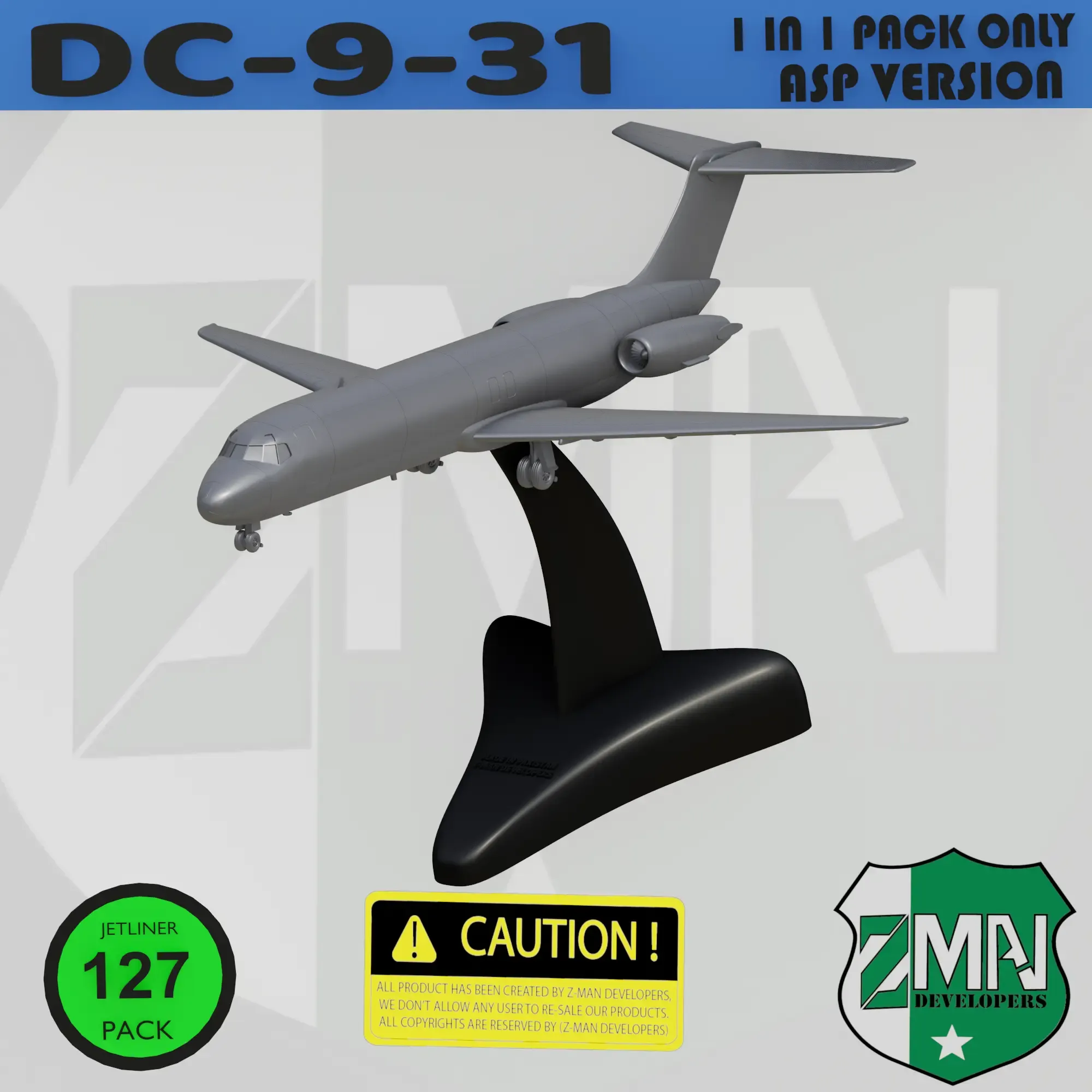 dc 9 31 style 3d modèles télécharger créalité nuage 3D print model - Mito3D