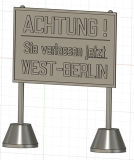 ddr placa Alemanha Berlim modelo construção 3d print model - Mito3D