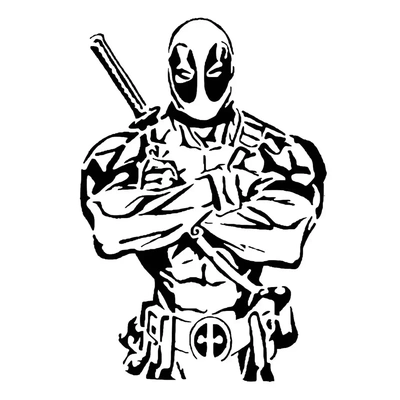 deadpool stencil 11 3d models download creality cloud 3d print model - Mito3D