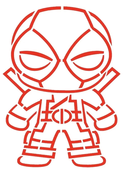 deadpool stencil 22 3d models download creality cloud 3d print model - Mito3D