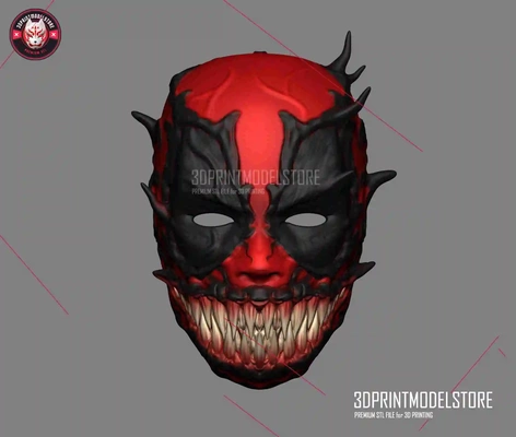 deadpool venom mask marvel cosplay halloween costume 3d models download creality cloud masks & helmets 3d print model - Mito3D