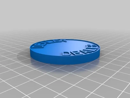 dealer button poker 3d models download creality cloud 3d print model - Mito3D