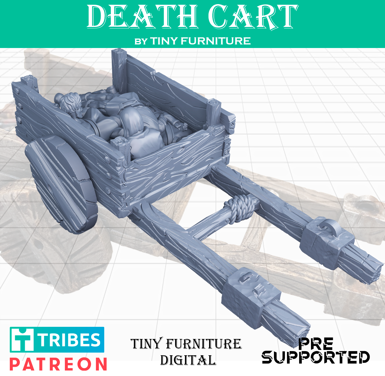 death cart harvest war Board Game 3D print model - Mito3D
