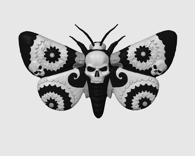 death moth pretzel prints skull butterfly wall decor Insects 3d print model - Mito3D
