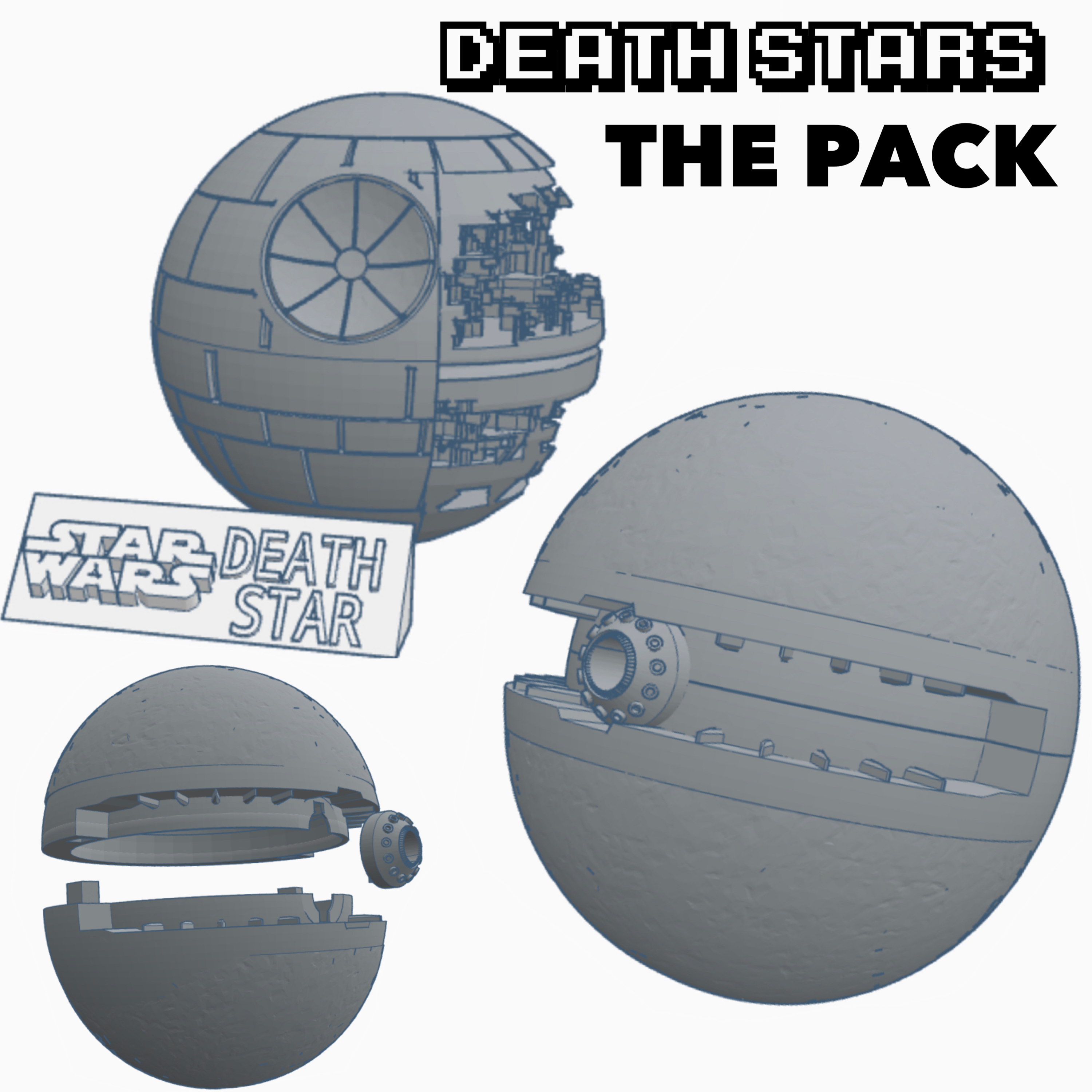 death stars pack star starkiller base Aircraft 3D print model - Mito3D