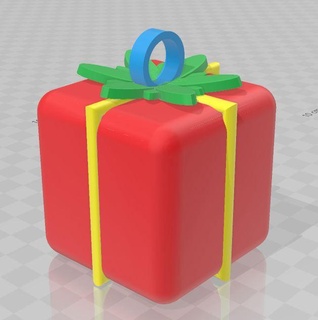 deko hediye paket Noel ağaç ev dekor 3d print model - Mito3D