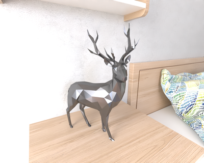 cervo lowpoly Basso poli mammifero 3d print model - Mito3D
