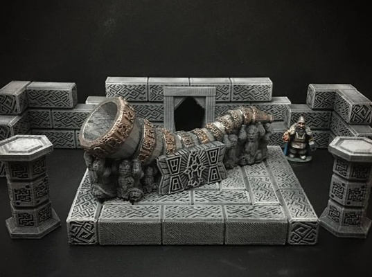 delving decor dwarven great horn 28mm heroic scale 3d models download creality cloud 3d print model - Mito3D