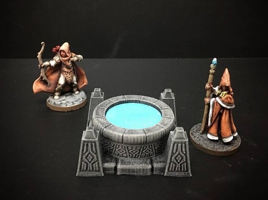 delving decor scrying pool 28mm heroic scale 3d models download creality cloud 3d print model - Mito3D