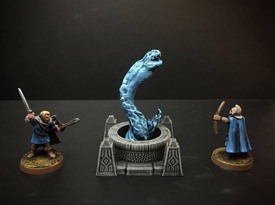 delving decor water serpent 28mm heroic scale 3d models download creality cloud 3d print model - Mito3D