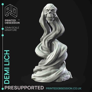 demi lich - necromancer - presupported - 32mm scale Monsters  3d print model - Mito3D