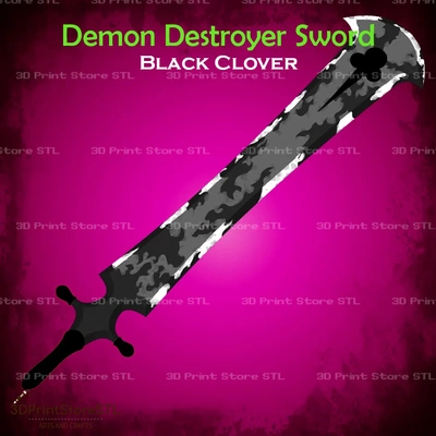 demonio destructor espada cosplay negro trébol stl expediente 3d modelos descargar crealidad nube juguetes juegos 3d print model - Mito3D