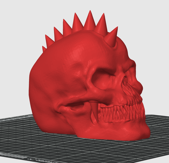 demonio cráneo punk rock mohawk galleta salada huellas dactilares mitos 3d print model - Mito3D