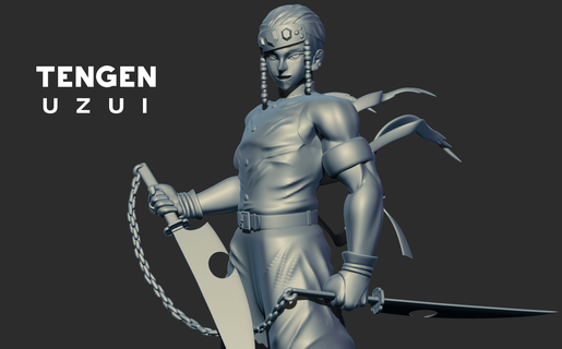 demônio assassino tengen uzui 3d impressão modelo modelos baixar crialidade nuvem ficcional personagens 3d print model - Mito3D