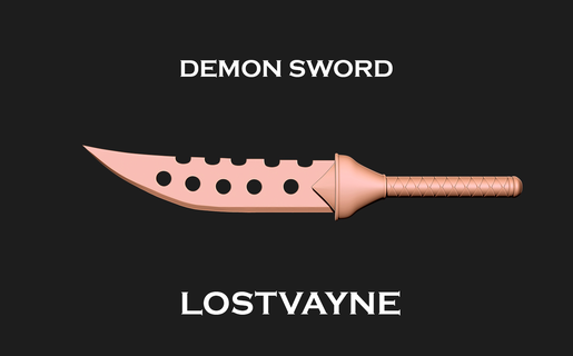 démon épée Lostvayne mortel péchés capitaux 3d impression modèle modèles Télécharger créalité nuage 3d print model - Mito3D