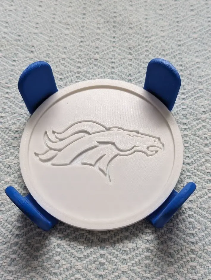 denver broncos coaster w holder holds 6 3d models download creality cloud 3D print model - Mito3D