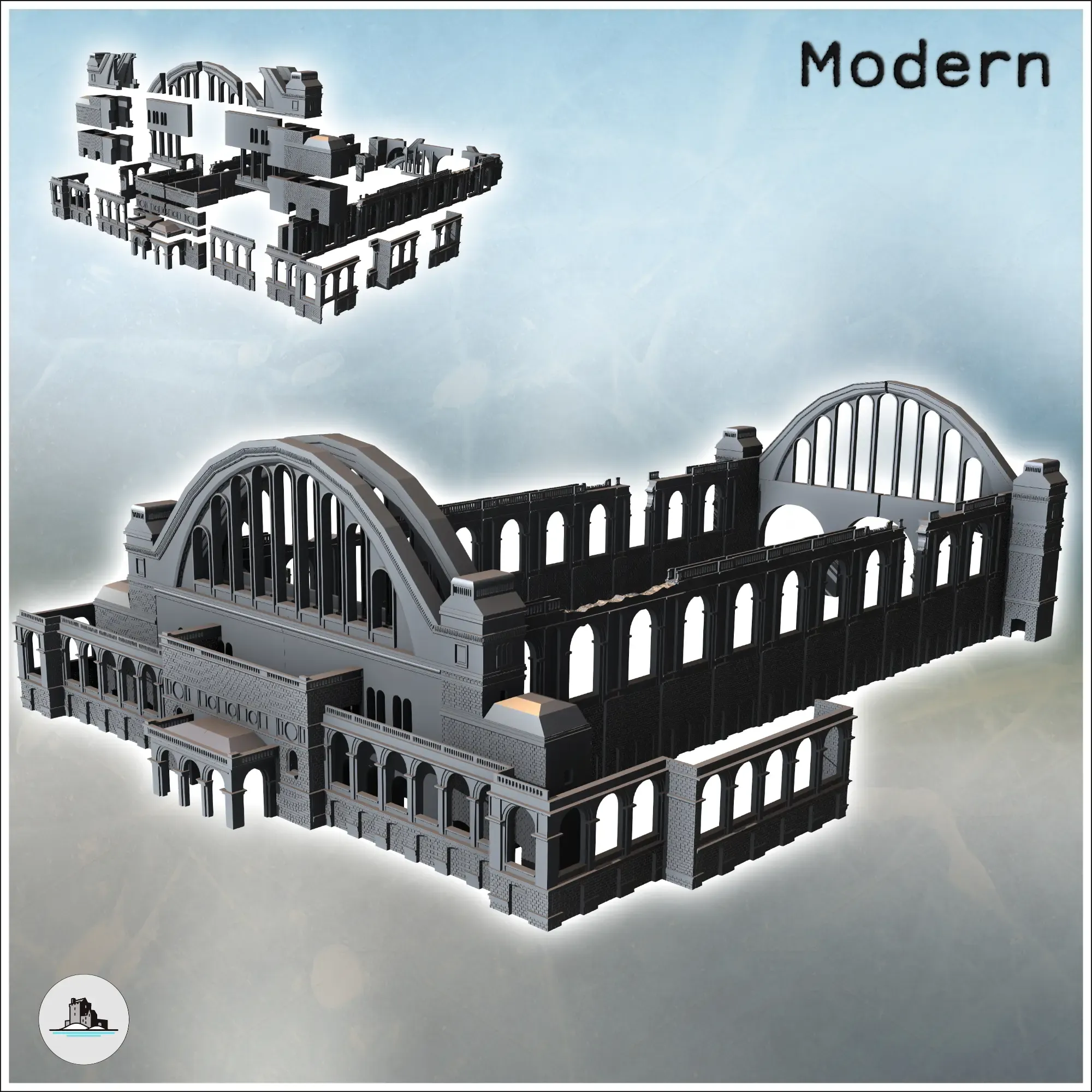 zerstört anhalter bahnhof eisenbahn bahnhof berlin deutschland 3d modelle download realität wolke 3D print model - Mito3D