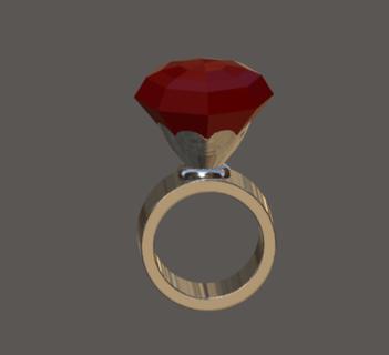 diamante anillo joyería 3d print model - Mito3D