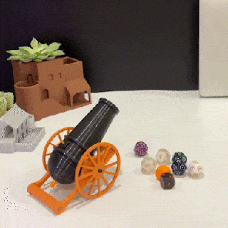 dice cannon - rubber band powered launcher Others 3d print model - Mito3D