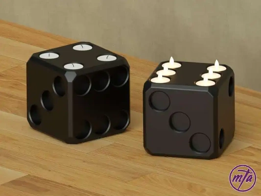 dice tealight candle holder 3d models download creality cloud home decor 3d print model - Mito3D