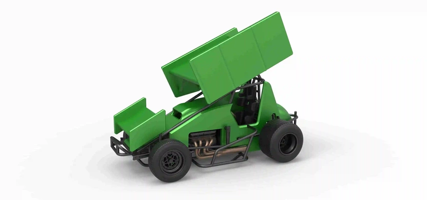 diecast winged sprint car scale 1 25 3d models download creality cloud racing & roadsters 3d print model - Mito3D
