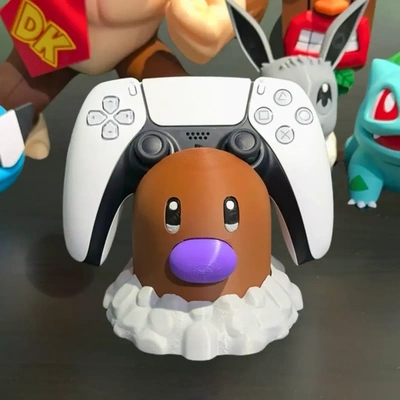 diglett controle video game suporte pokémon 3d modelos baixar crialidade nuvem 3d print model - Mito3D