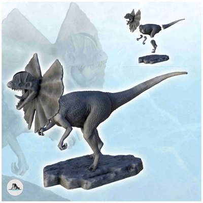 dilophosaurus dinosaur 4 - miniatures figure statue scener 3d models download creality cloud 3d print model - Mito3D
