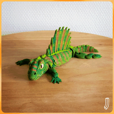 dimétrodon articulé flexi dinosaure jouet 3d modèles télécharger créalité nuage 3d print model - Mito3D