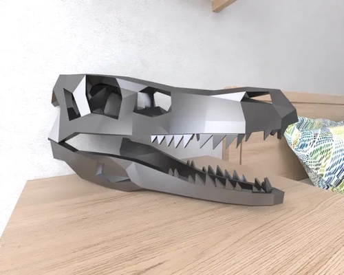 dinosaure crâne lowpoly poly 3d modèles télécharger créalité nuage 3d print model - Mito3D