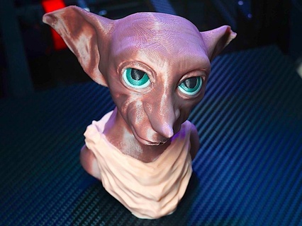 dobby multicolor bust support free ercf mmu mosaic palette Characters 3d print model - Mito3D