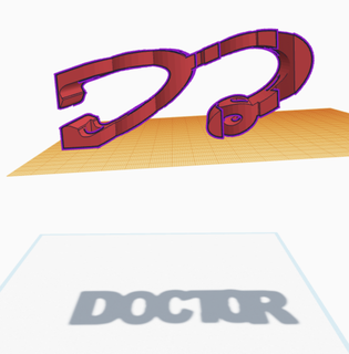 médico estetoscopio texto vuelta 3d print model - Mito3D