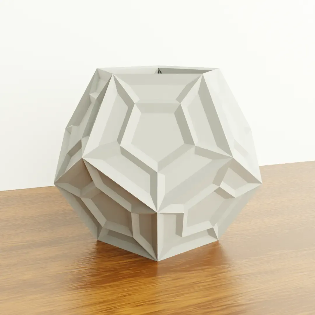 dodecahedron geometric planter 3d models download creality cloud 3D print model - Mito3D