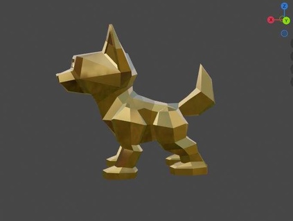 cane cucciolo chibi statua lowpoly mammifero 3d print model - Mito3D