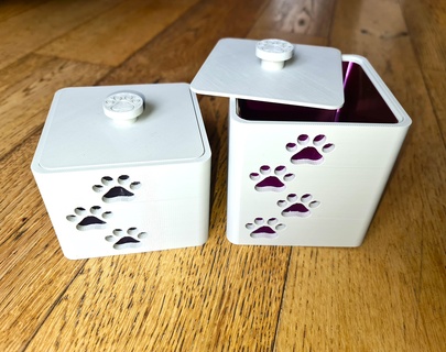 dog cat pet paw print box storage cube colour insert 3d models download creality cloud Home Decor 3d print model - Mito3D