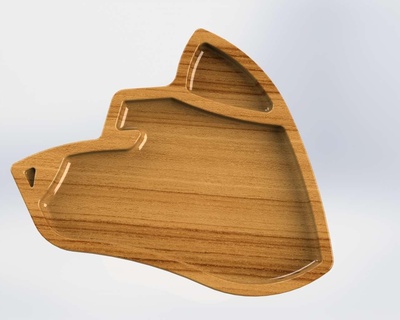dog head plate Workshop & Tools 3d print model - Mito3D