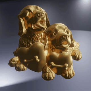 perro enamorado amor mamífero 3d print model - Mito3D