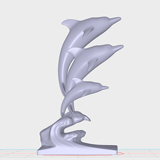Delfin Ornamente Säugetier 3d print model - Mito3D