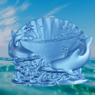 Delfin Muschel Schaltier Dauphin Säugetier 3d print model - Mito3D