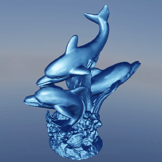 dolphin seaweed Mammal 3d print model - Mito3D