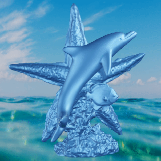 dolphin star Mammal 3d print model - Mito3D