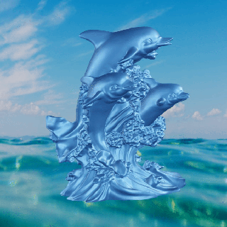 dolphin trio 3d models download creality cloud Mammal 3d print model - Mito3D