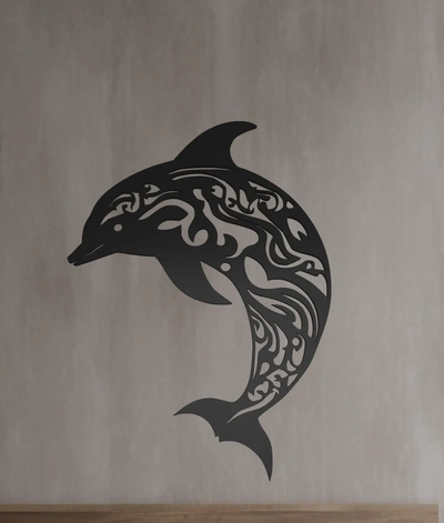 dolphin wall art 3d models download creality cloud 3d print model - Mito3D