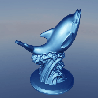 delfino onda mammifero 3d print model - Mito3D