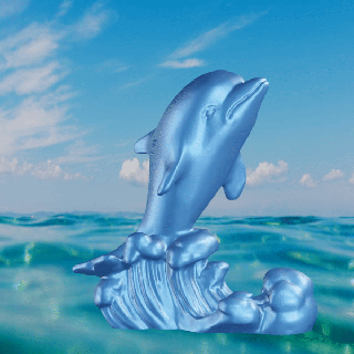 dolphin wave Mammal 3d print model - Mito3D