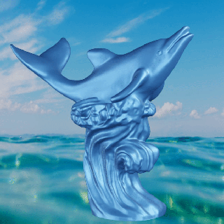 dauphin vague mammifère 3d print model - Mito3D
